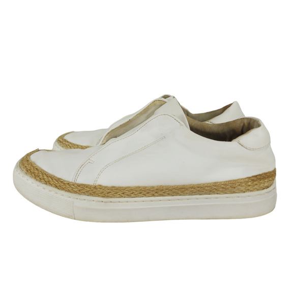 Steve‎ Madden Womens Espadrille Sneakers sz 7 Dasher White Beige Slip On Low Top - Picture 3 of 12